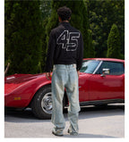 S45 Flame Sequin Wool Harrington Jacket