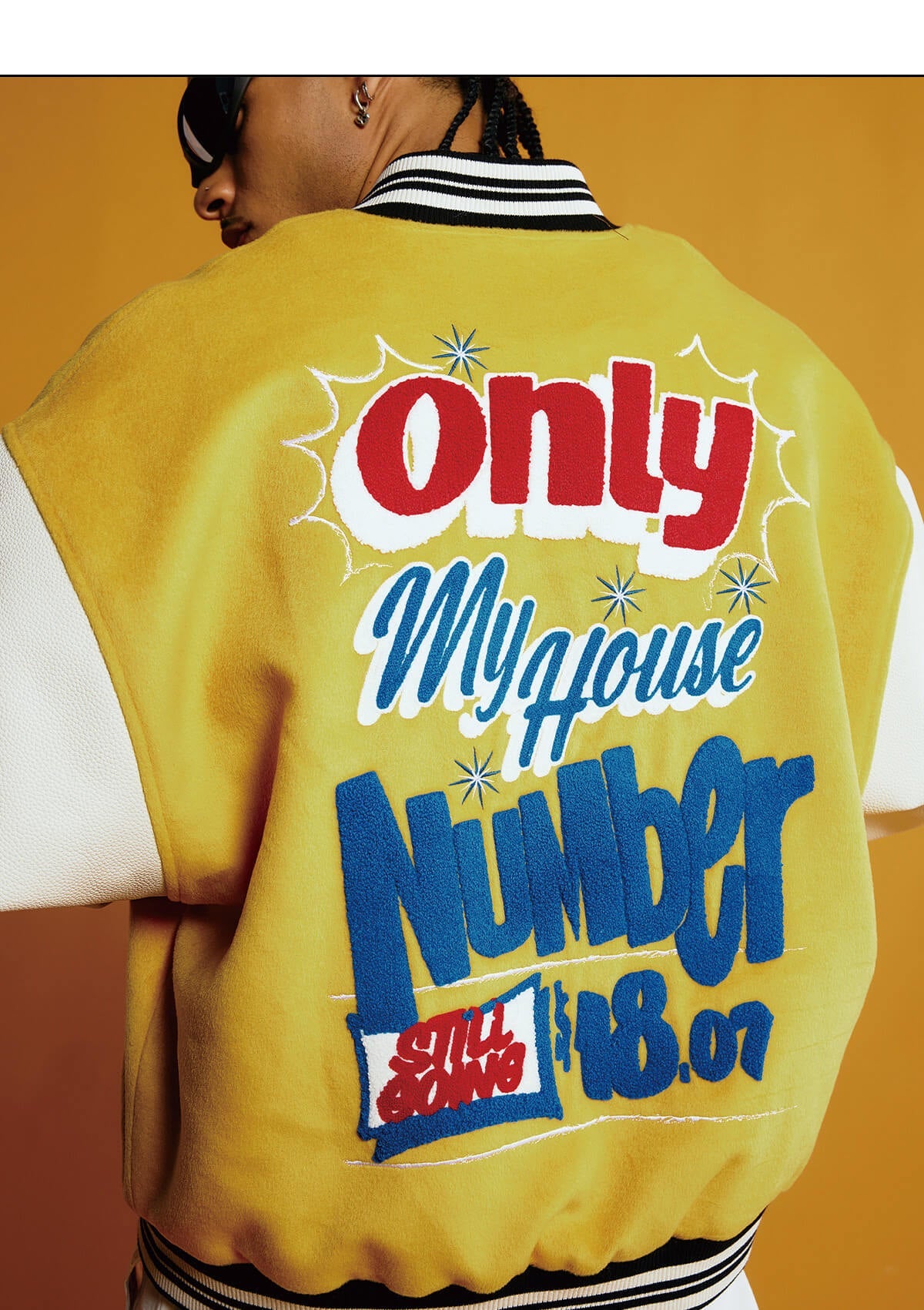 1807 × Lay’s Embroidered PU Leather Varsity Jacket