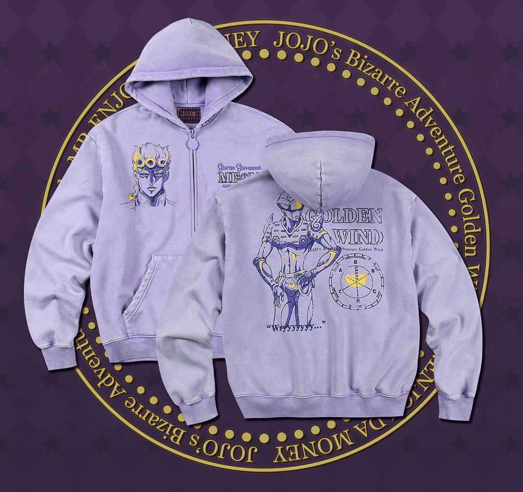 MEDM × JOJO Washed Graphic Print Zip Up Hoodie