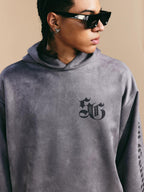 1807 Gothic Burnout Suede Hoodie