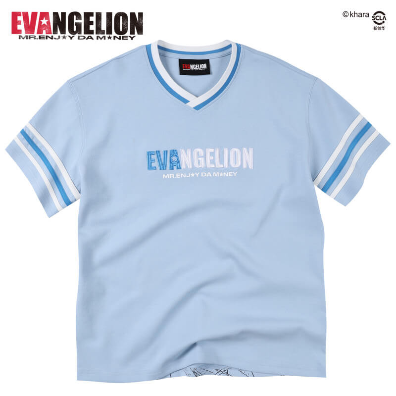 MEDM x EVA NEVER END Character Sketch Print Name Embroidered V Neck Tee