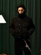 YADcrew Decorative Snap Button Puffer Jacket