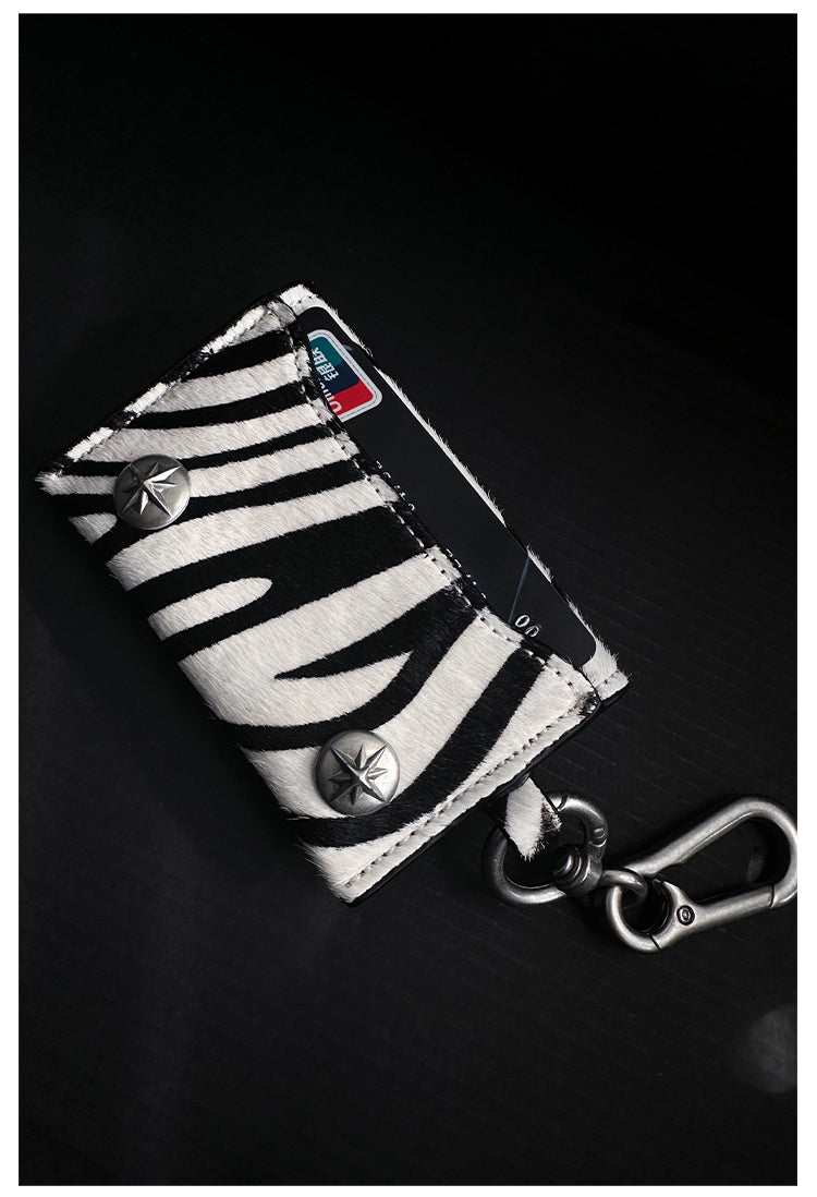 Remedy Metal Studded Keychain Coin Card Leather Wallet