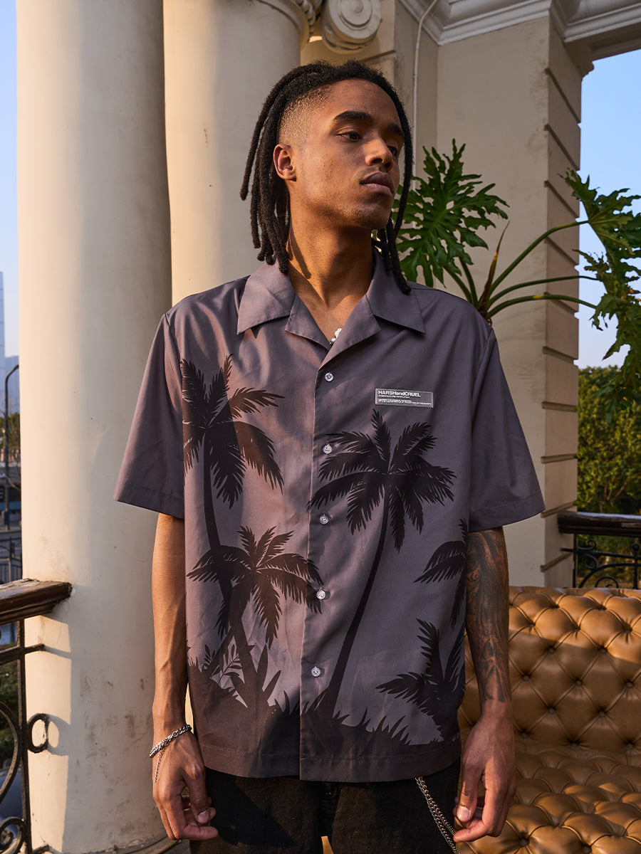 Harsh and Cruel Palms Logo Cuban Shirt