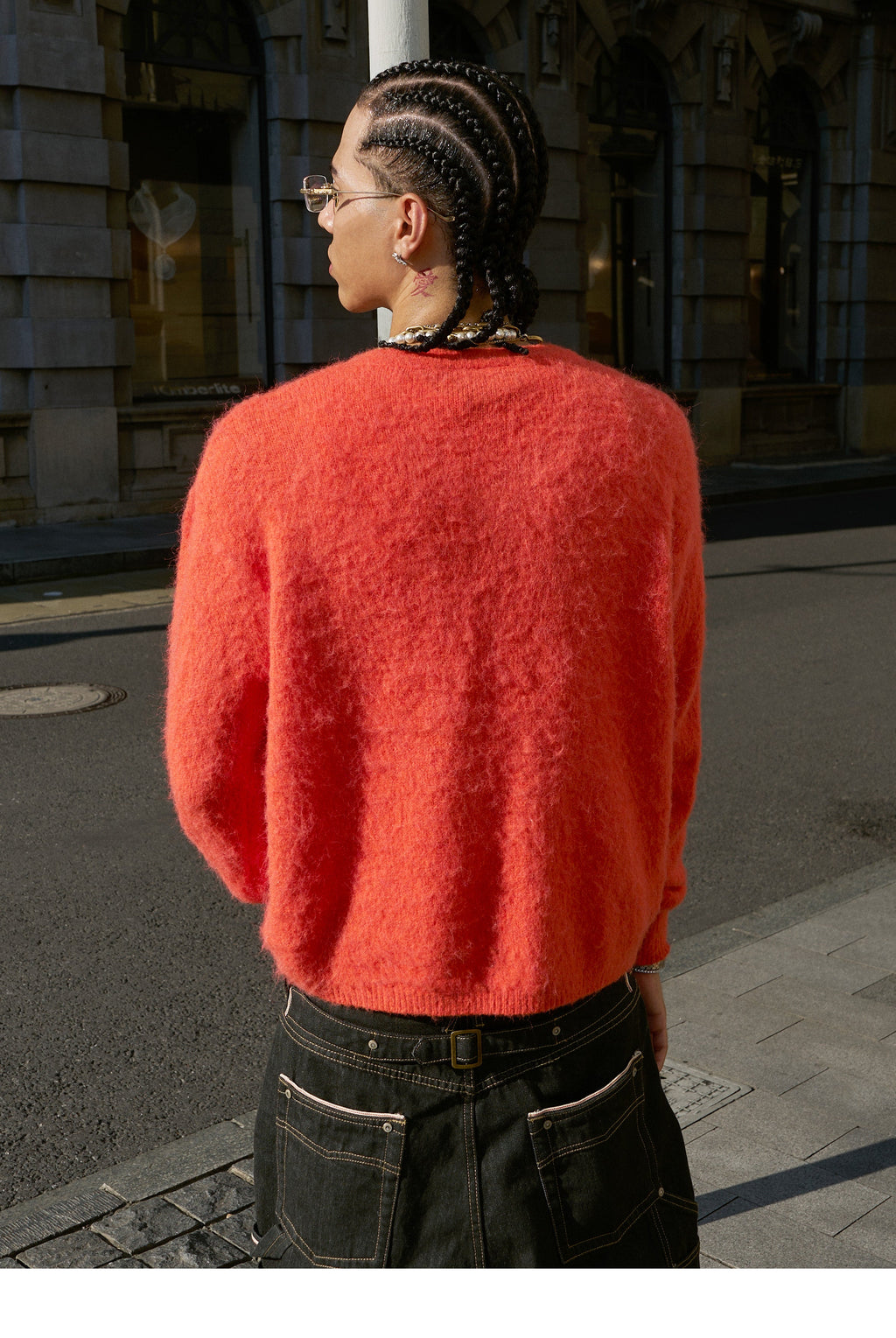 STEEPC Wool Blend Heart Patch Knit Sweater
