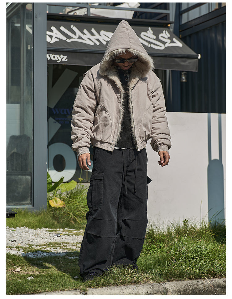 F3F Select Fur Quilted Lining Hoodie Jacket