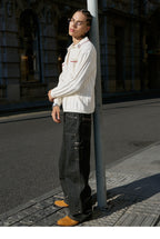STEEPC Twisted Stripe Polo Knit Sweater