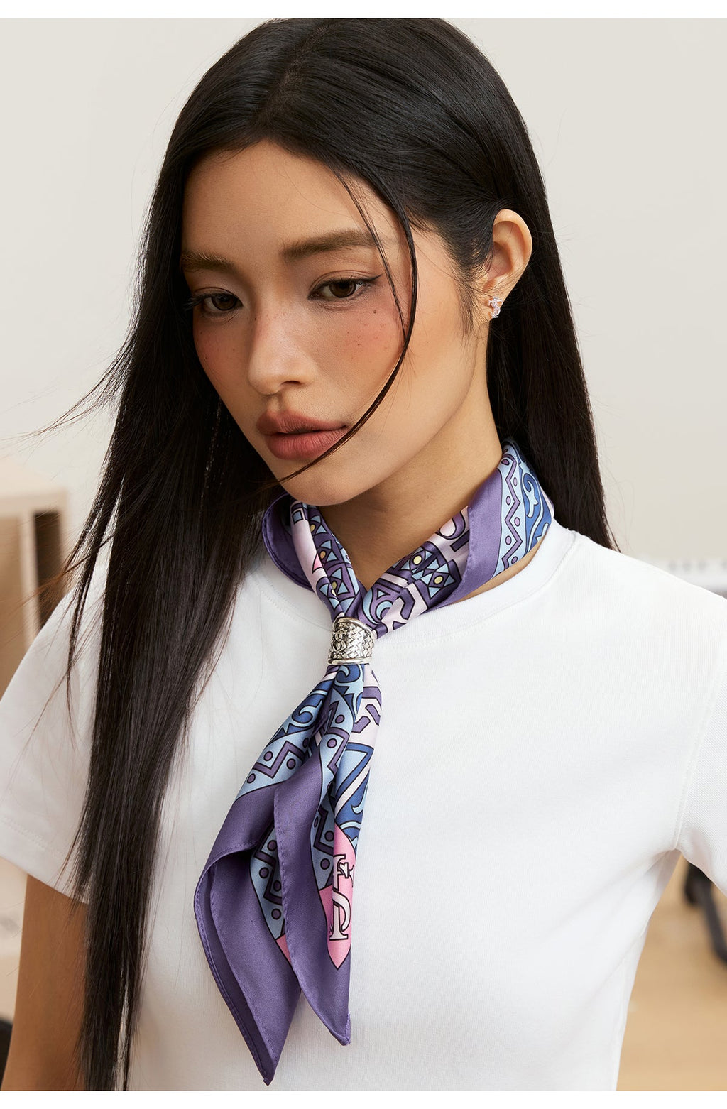 Small Town Kid Geometric Pattern Square Scarf