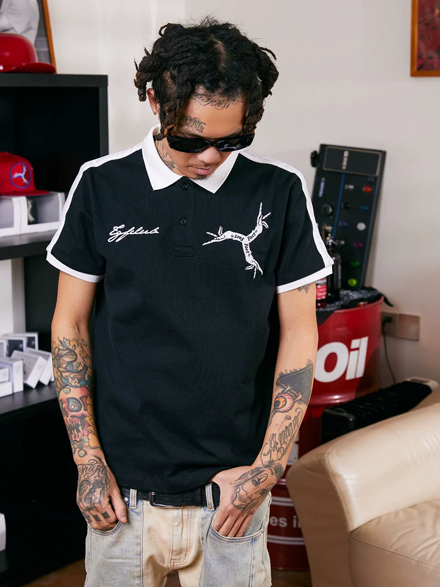 TGFCLUB Colorblock Embroidered Logo Slim Fit Polo