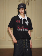 YADcrew Lion Crest Embroidered Polo Shirt