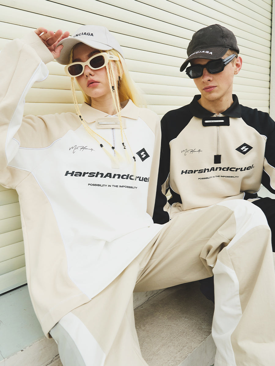 Harsh and Cruel Retro Zipper Polo Shirt