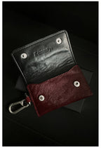 Remedy Metal Studded Keychain Coin Card Leather Wallet