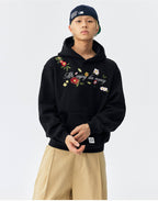 MEDM Colorful Floral Embroidered Hoodie
