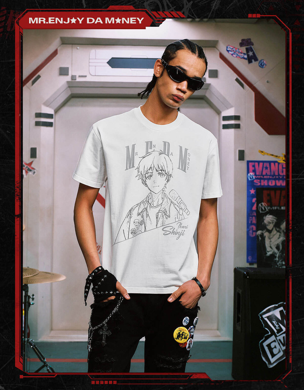 MEDM x EVA NEVER END Character Sketch Graphic Tee
