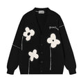 Harsh and Cruel Hand painted Flowers Knitted Cardigan