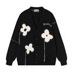 Harsh and Cruel Hand painted Flowers Knitted Cardigan