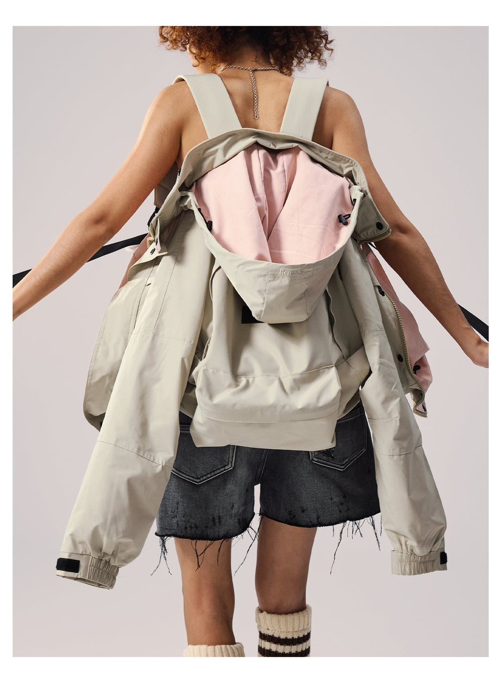 Remedy Backpack Design Hooded Windbreaker Jacket