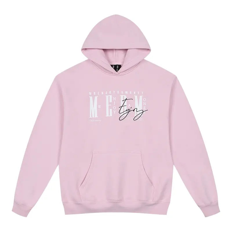 MEDM Logo Print and Embroidered Lettering Hoodie