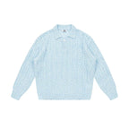 EMPTY REFERENCE Cutout Polo Knit Sweater