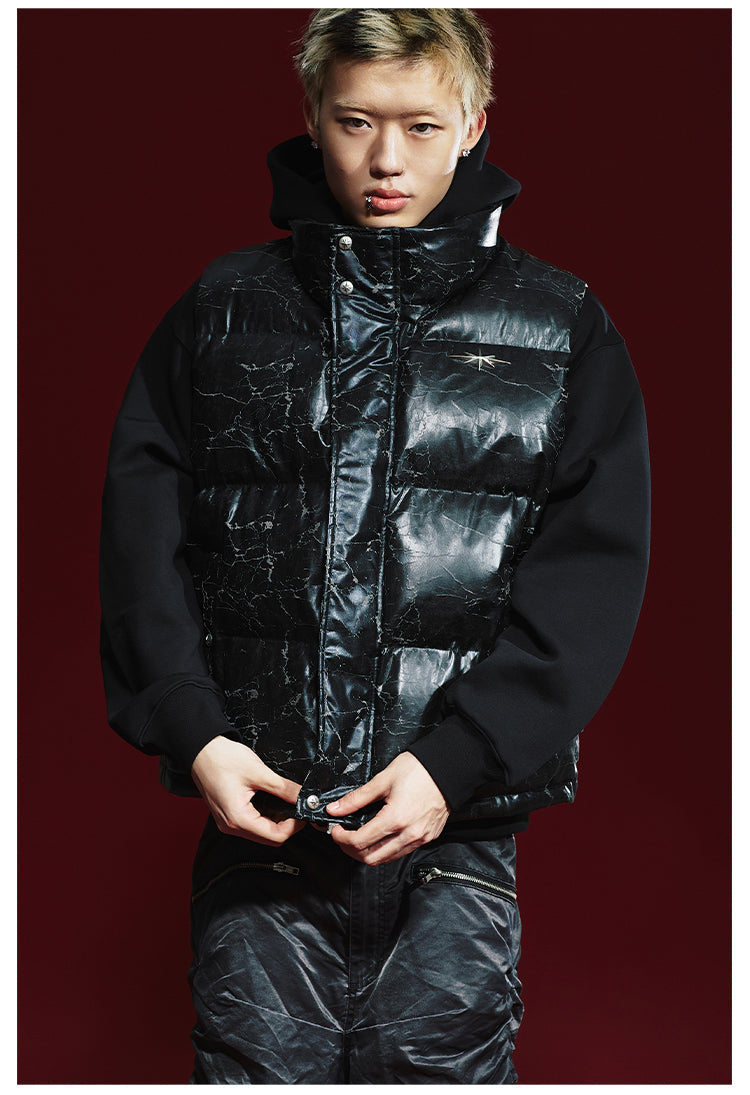 Remedy Cracked Design Puffer Vest