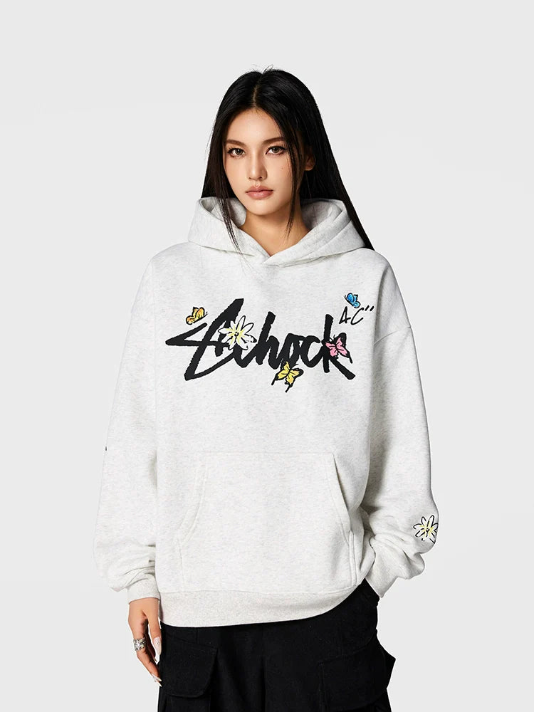 Achock Character Pattern Print Hoodie