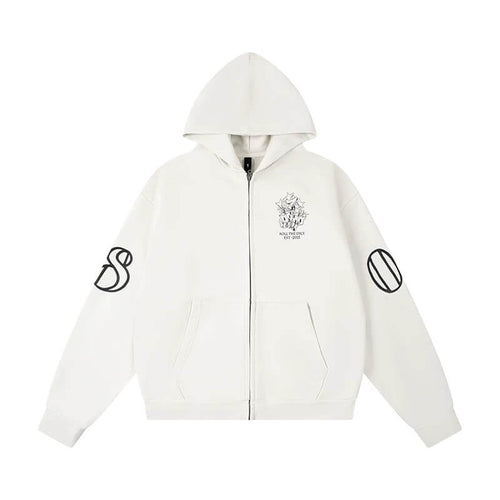 1807 ROLLTHEDICE Printed Zip Up Hoodie