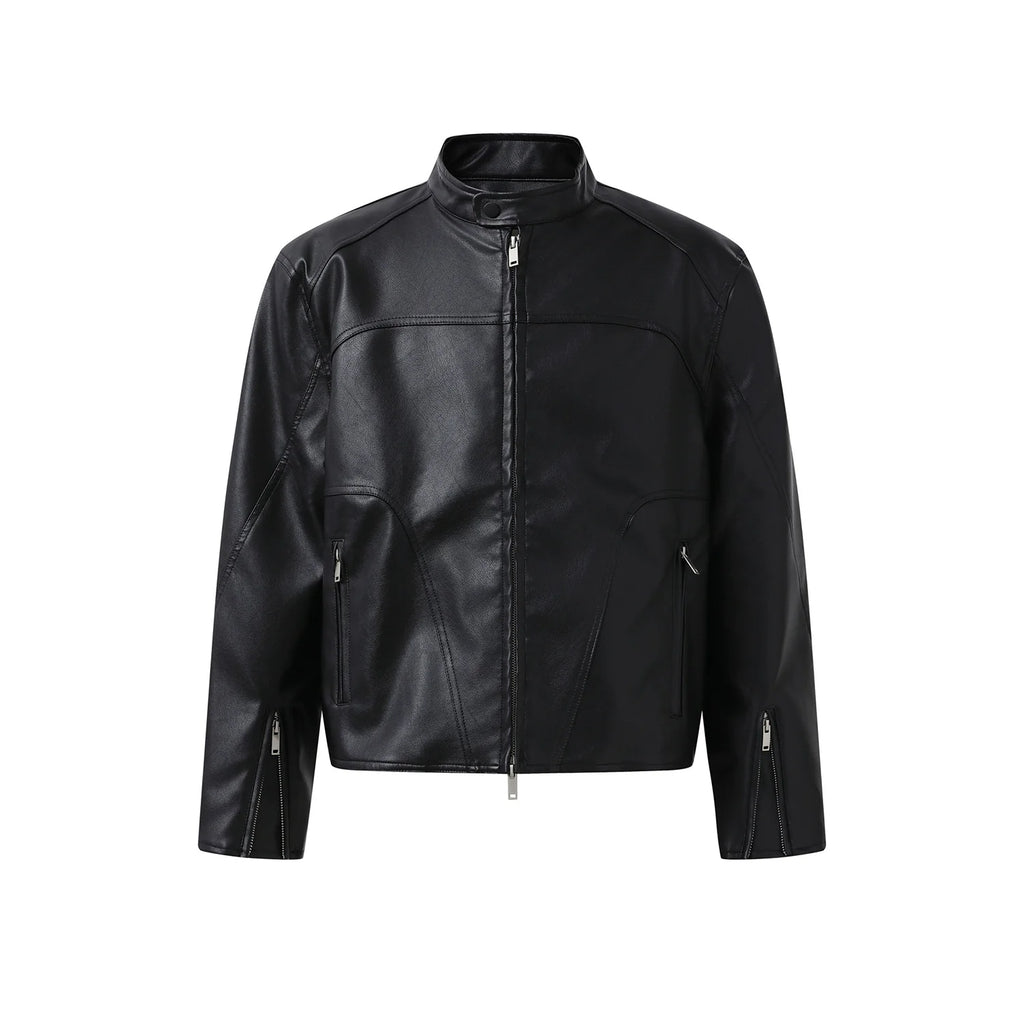 F3F Select Glossy PU Leather Racing Jacket