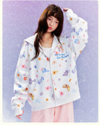 MEDM Graffiti Flower Full Print Zip Up Hoodie