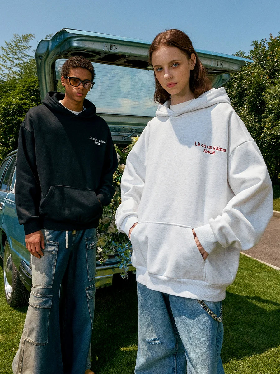 Harsh and Cruel Basic Logo Slogan HACR Embroidered Hoodie