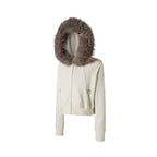 KARMANISTIC Fur Collar Hooded Jacket