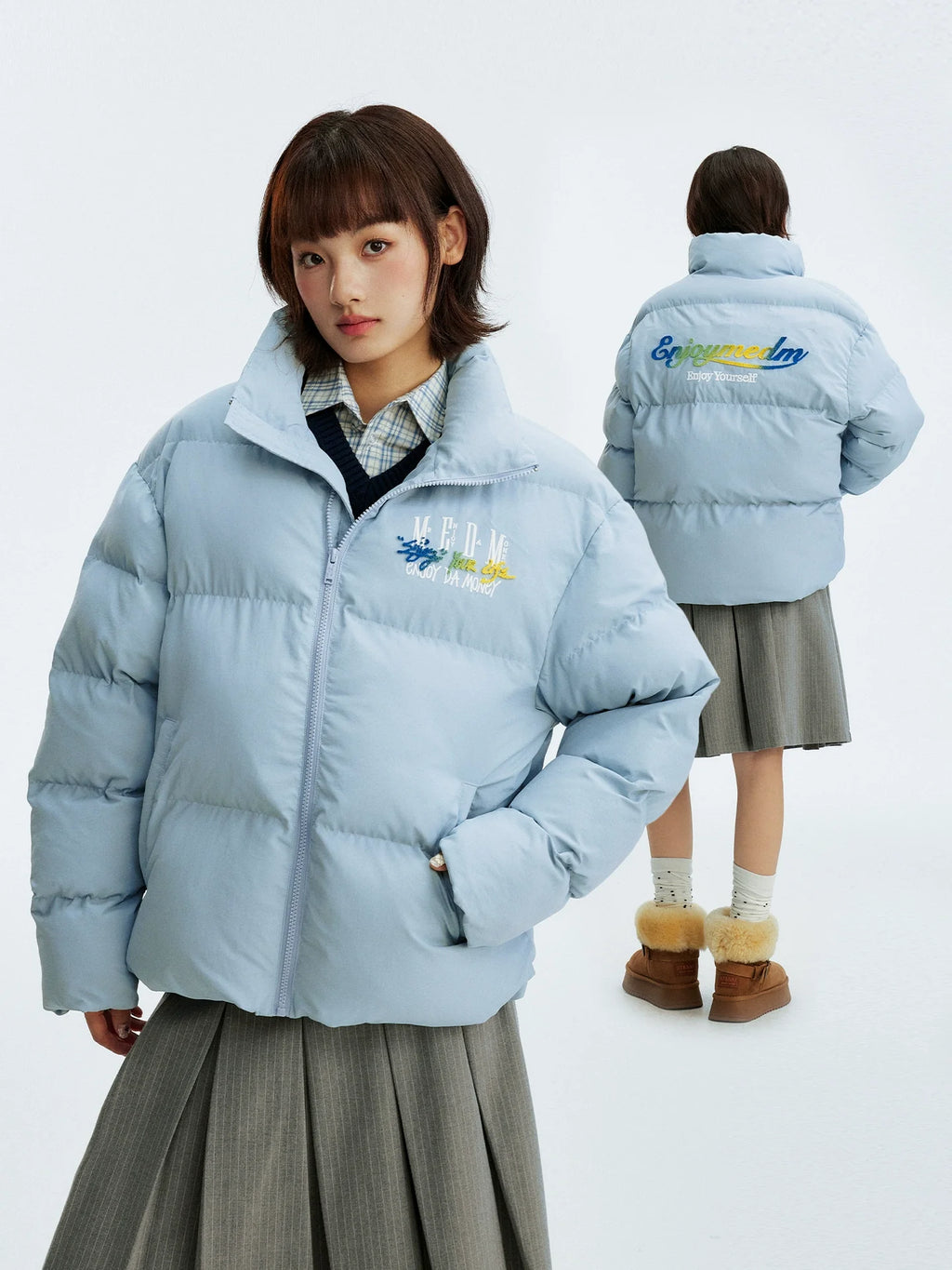 MEDM Gradient Embroidered Puffer Jacket