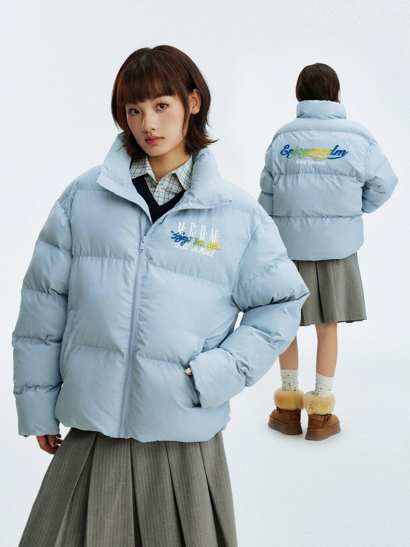 MEDM Gradient Embroidered Puffer Jacket