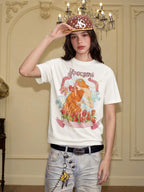 YADcrew Love Bird Print Rhinestone Tee