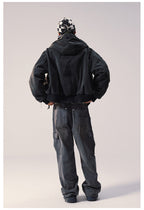 Remedy Embroidered Washed Hooded Bomber Jacket