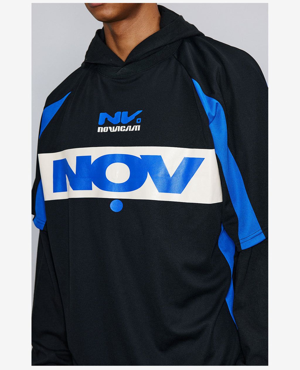 NOVACAM Soccer Jersey-Style Fake Two-Piece Hoodie