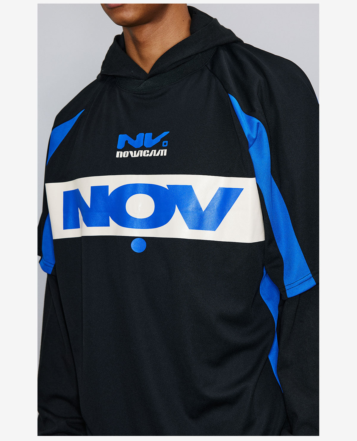 NOVACAM Soccer Jersey-Style Fake Two-Piece Hoodie