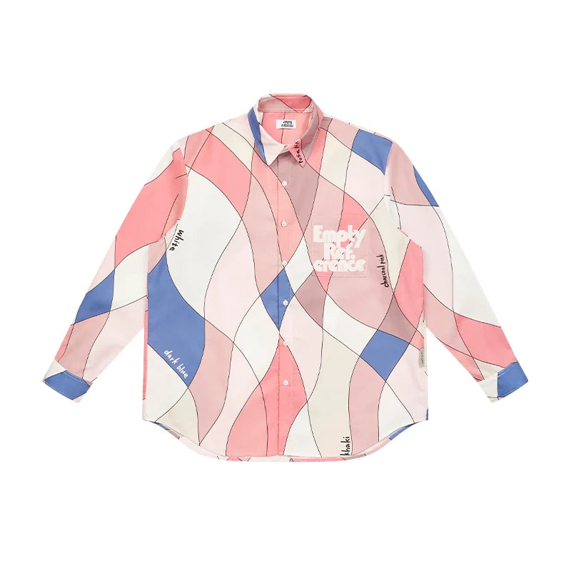 EMPTY REFERENCE Wave Multi Color Block Long Sleeve Shirt