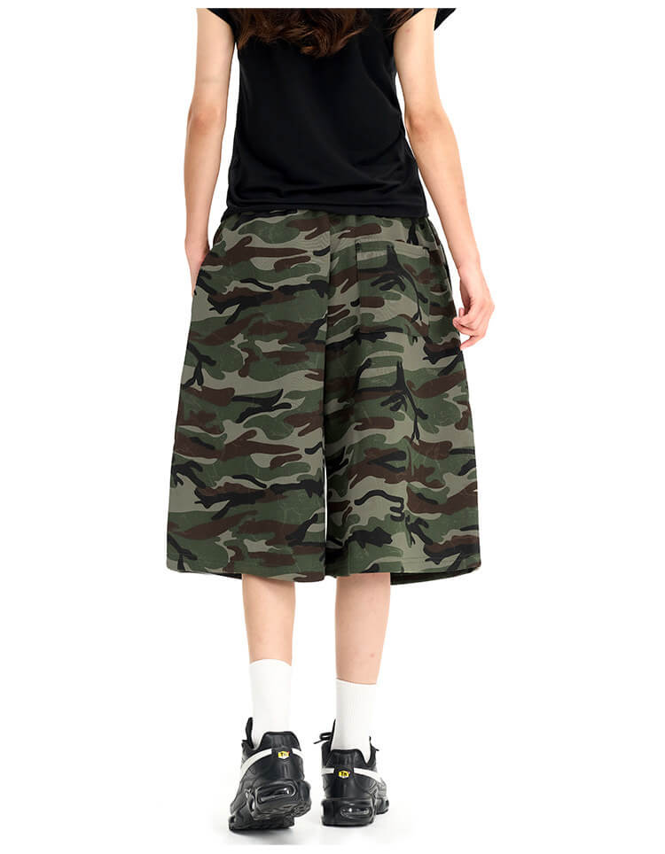 F3F Select Camo Calligraphy Embroidered Baggy Sweat Shorts