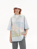 Harsh and Cruel Monet vintage oil painting full print Cuban Shirt