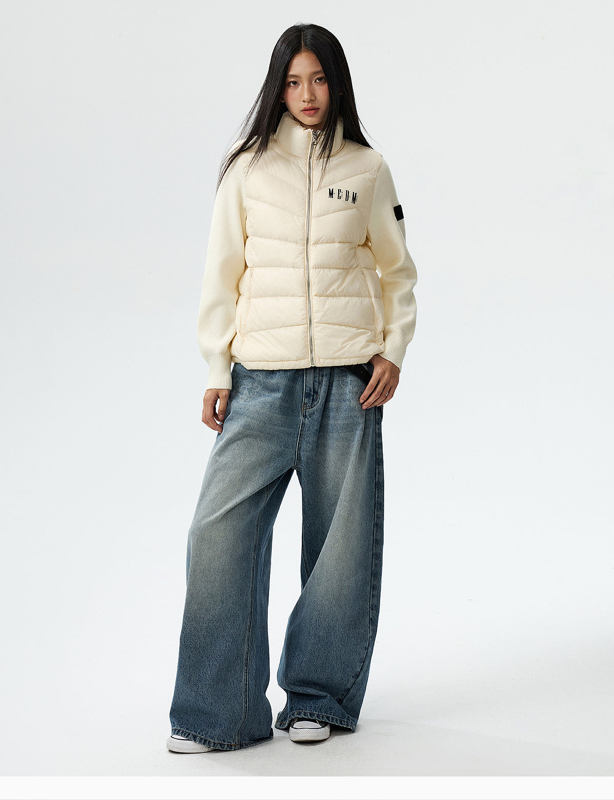 MEDM Shoulder Patchwork Lightweight Down Jacket