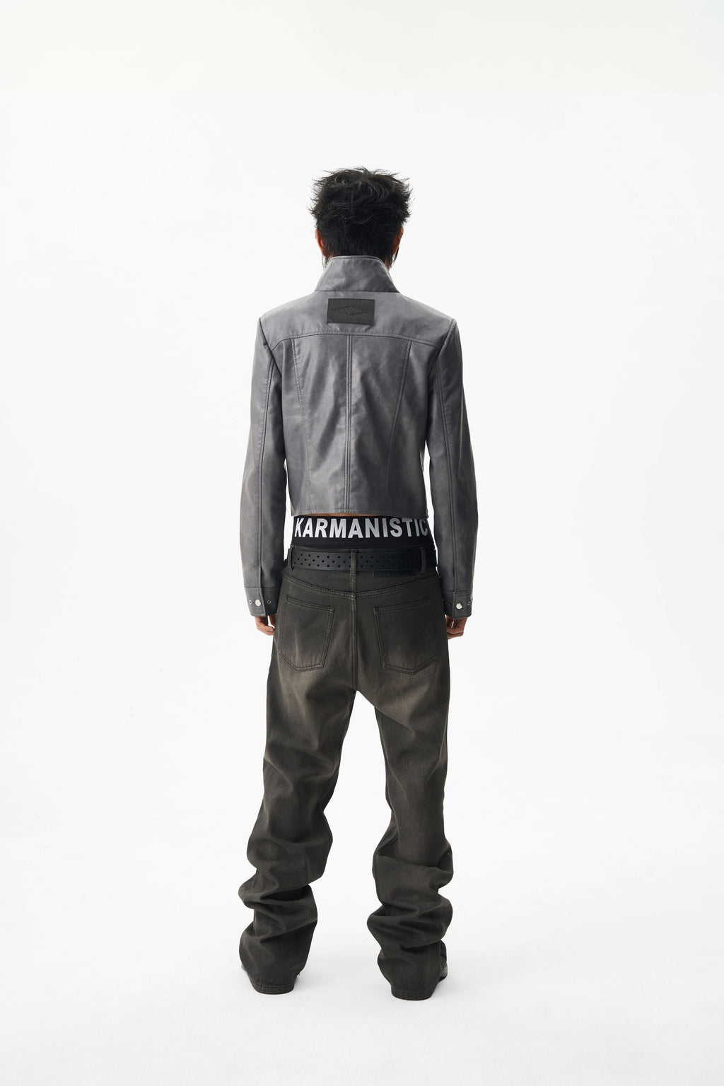 KARMANISTIC Racing Short Leather Jacket