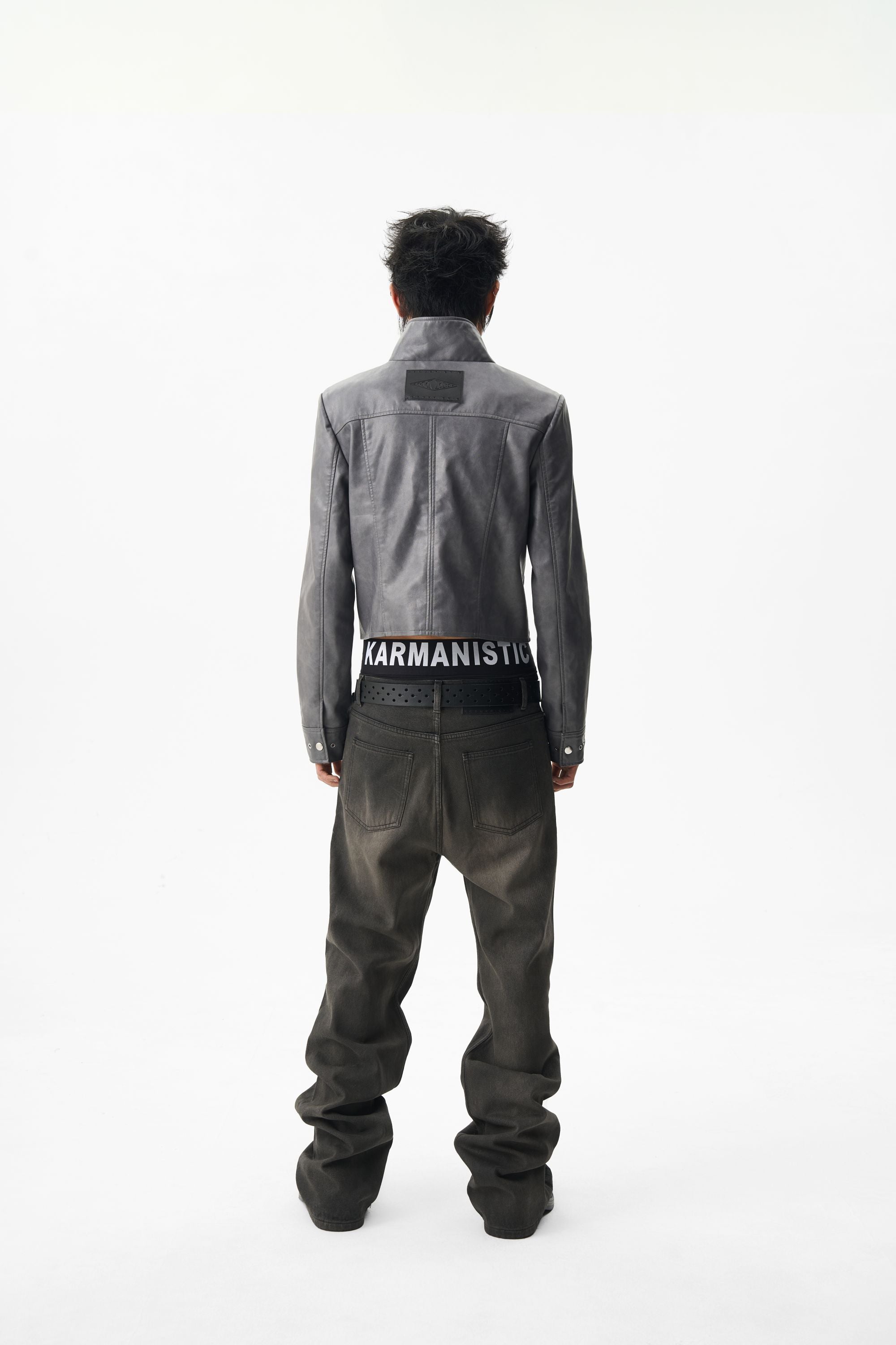 KARMANISTIC Racing Short Leather Jacket