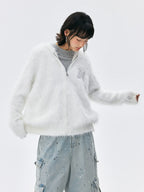 MEDM Mohair Hooded Zip Up Jacket