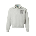 YADcrew Diamond-Studded Leather Logo Polo Sweatshirt