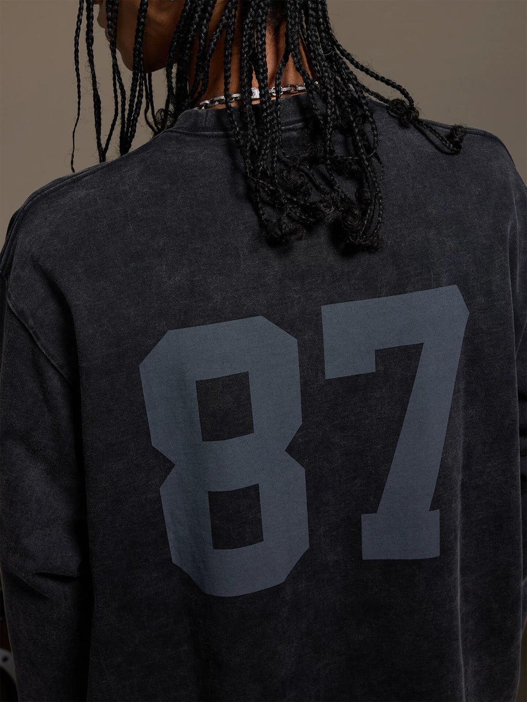 1807 Pegasus Embroidered Patch Distressed Long Sleeve Tee