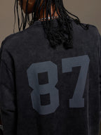 1807 Pegasus Embroidered Patch Distressed Long Sleeve Tee