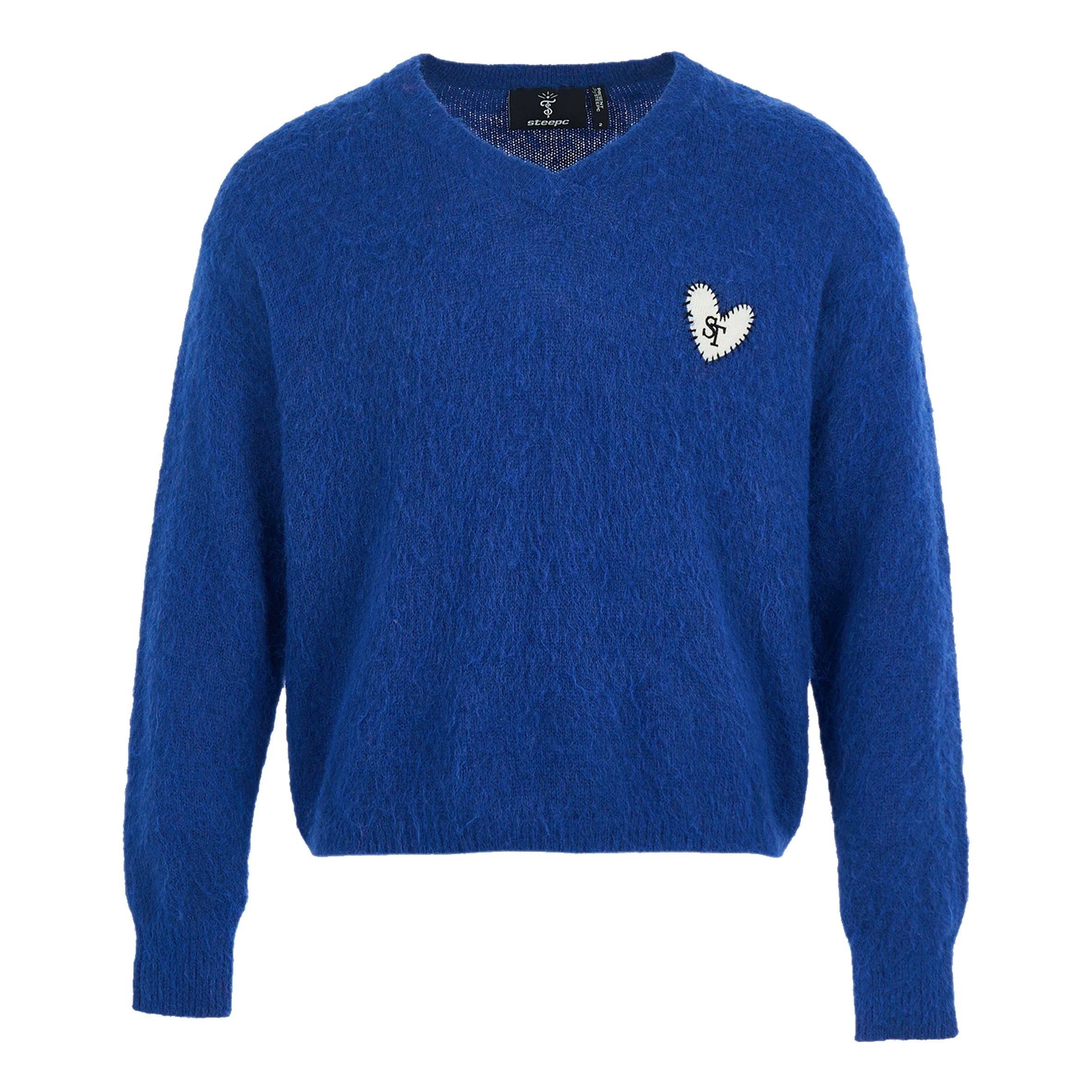 STEEPC Wool Blend Heart Patch Knit Sweater