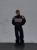 UNDERWATER Hell Badge Embroidered Racing Bomber Jacket
