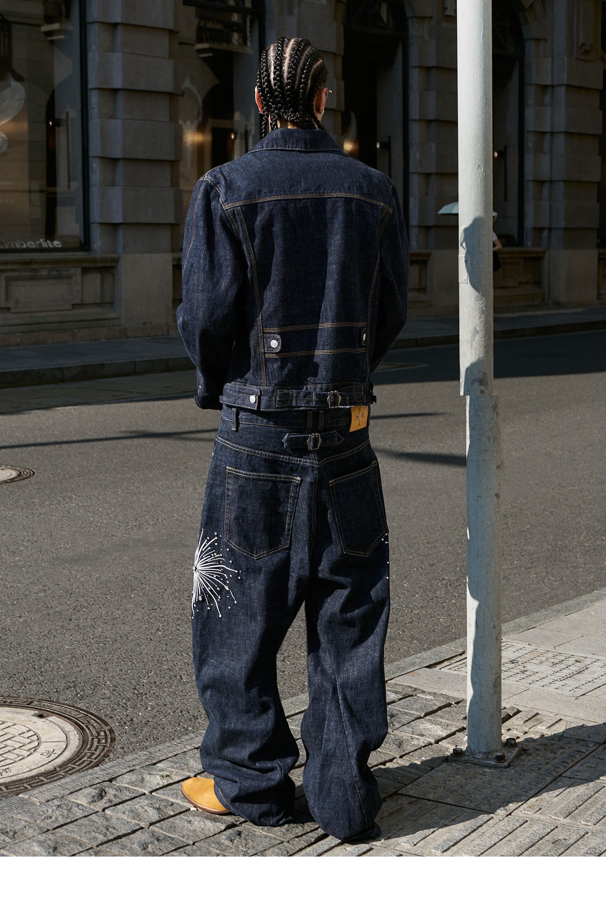 STEEPC Double Breasted Denim Jacket