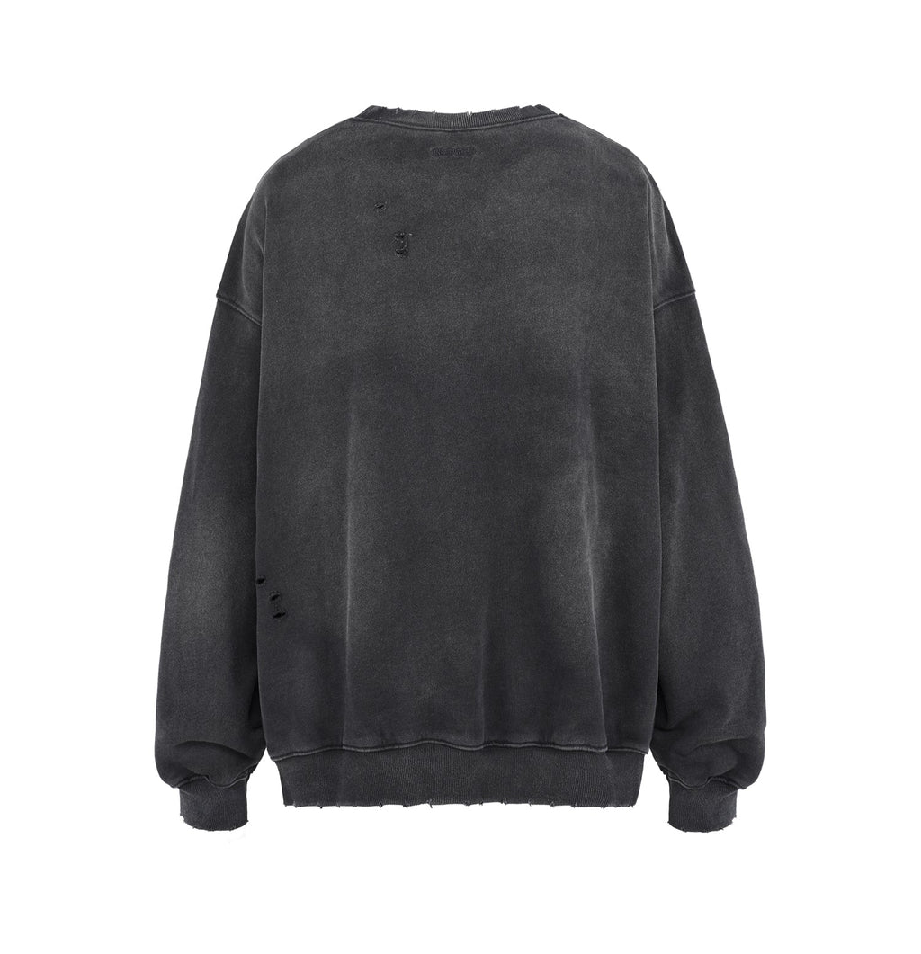 UNDERWATER Wormhole Destruction Alive Printed Faded Sweatshirt
